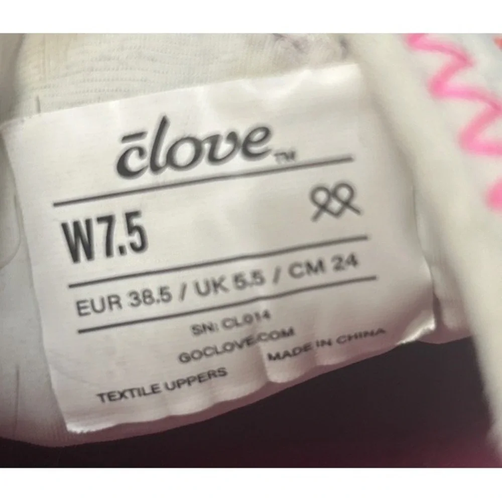 Clove Women's Classic Fuscia Fade Nursing Sneaker Sz 7.5 White Leather‎